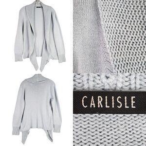 Carlisle Cardigan Blue Open Front Long Sleeve Sweater Womens Size Large